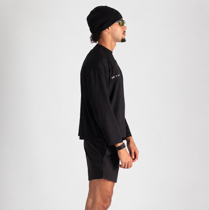 Pryme Cropped Long Sleeve – Black