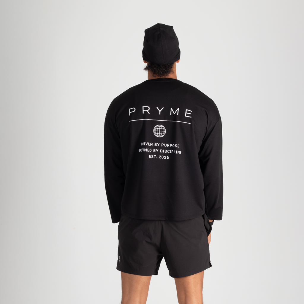 Pryme Cropped Long Sleeve – Black