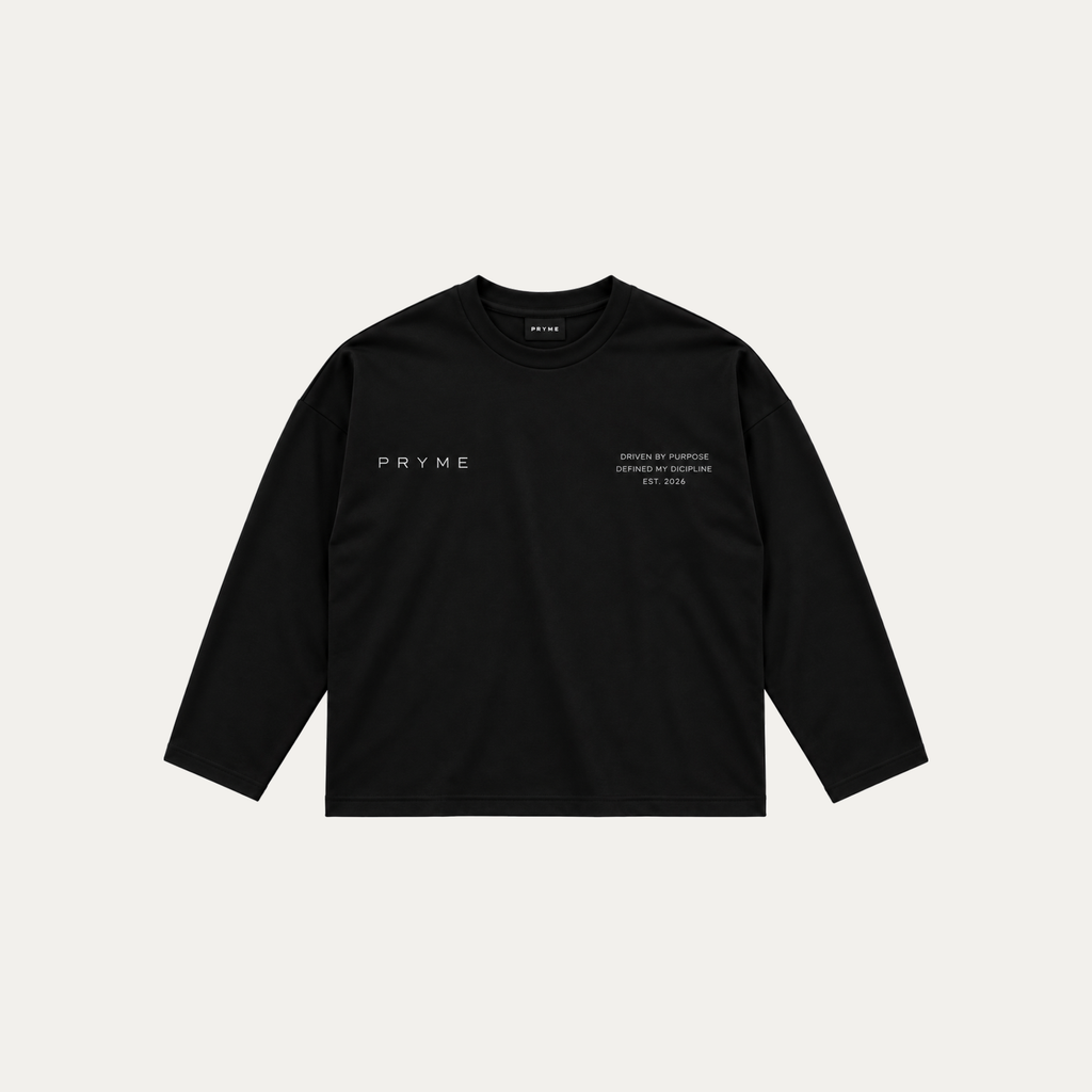 Pryme Cropped Long Sleeve – Black