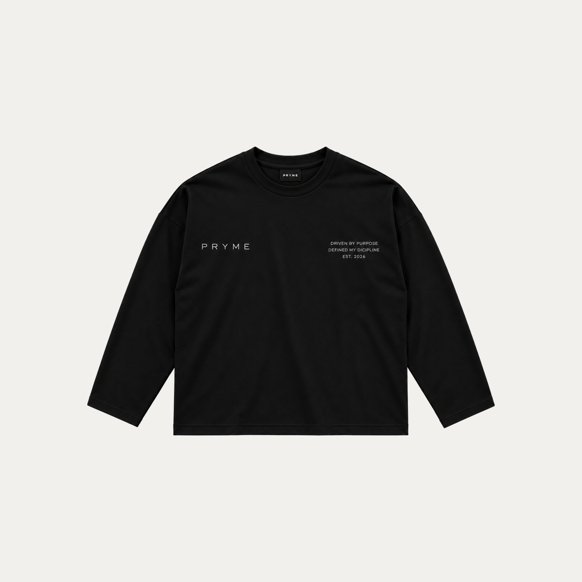 Pryme Cropped Long Sleeve – Black